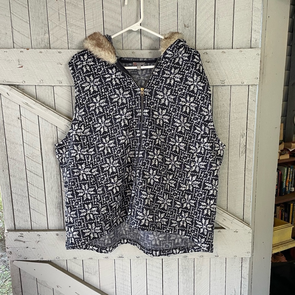Talbots Faux Fur Hooded Vest size 3X